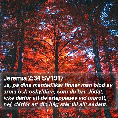 Jeremia 2:34 SV1917 Bible Verse Image