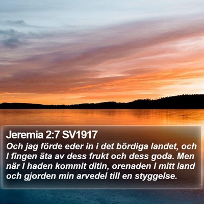 Jeremia 2:7 SV1917 Bible Verse Image