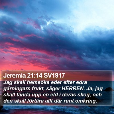 Jeremia 21:14 SV1917 Bible Verse Image