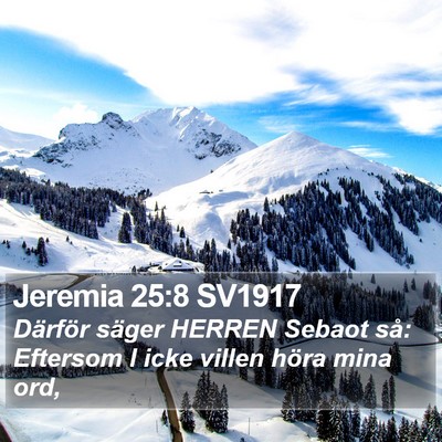 Jeremia 25:8 SV1917 Bible Verse Image