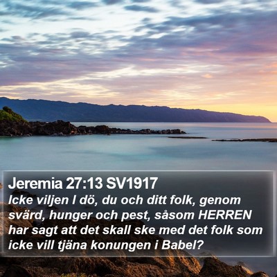 Jeremia 27:13 SV1917 Bible Verse Image