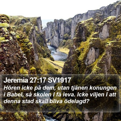 Jeremia 27:17 SV1917 Bible Verse Image