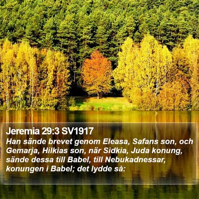 Jeremia 29:3 SV1917 Bible Verse Image
