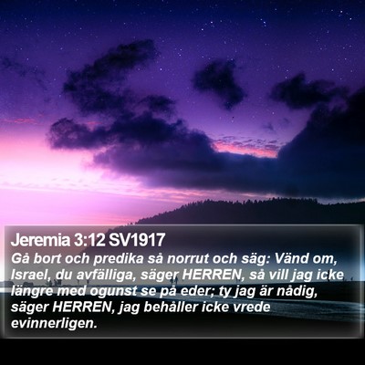 Jeremia 3:12 SV1917 Bible Verse Image