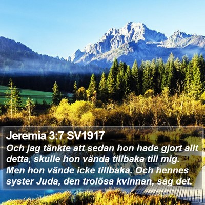 Jeremia 3:7 SV1917 Bible Verse Image