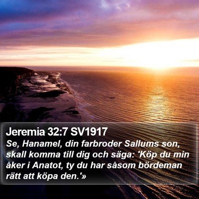 Jeremia 32:7 SV1917 Bible Verse Image