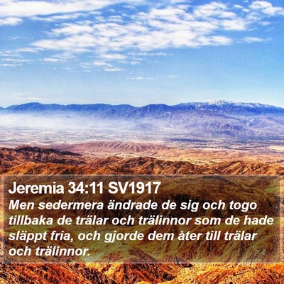 Jeremia 34:11 SV1917 Bible Verse Image