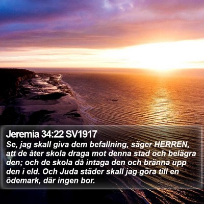 Jeremia 34:22 SV1917 Bible Verse Image