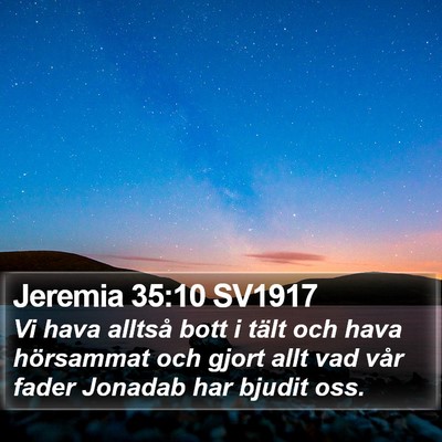 Jeremia 35:10 SV1917 Bible Verse Image