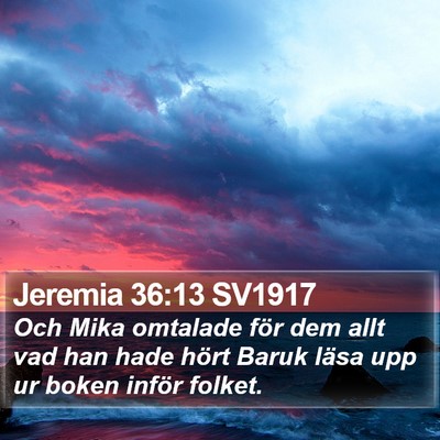 Jeremia 36:13 SV1917 Bible Verse Image