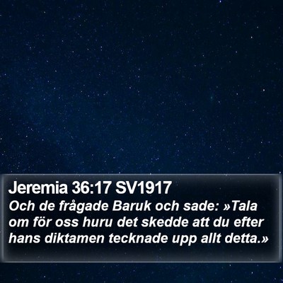 Jeremia 36:17 SV1917 Bible Verse Image