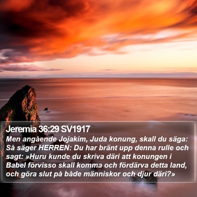 Jeremia 36:29 SV1917 Bible Verse Image