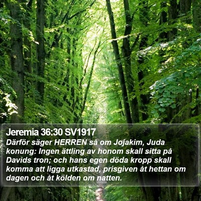 Jeremia 36:30 SV1917 Bible Verse Image