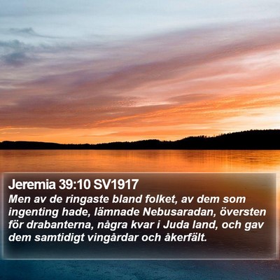 Jeremia 39:10 SV1917 Bible Verse Image