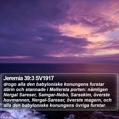 Jeremia 39:3 SV1917 Bible Verse Image