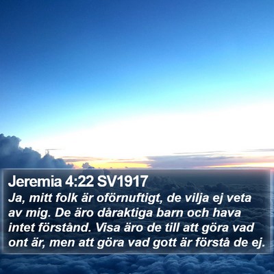 Jeremia 4:22 SV1917 Bible Verse Image