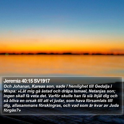 Jeremia 40:15 SV1917 Bible Verse Image