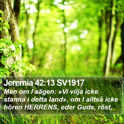 Jeremia 42:13 SV1917 Bible Verse Image