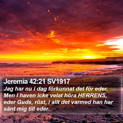 Jeremia 42:21 SV1917 Bible Verse Image