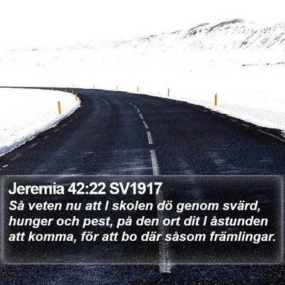 Jeremia 42:22 SV1917 Bible Verse Image