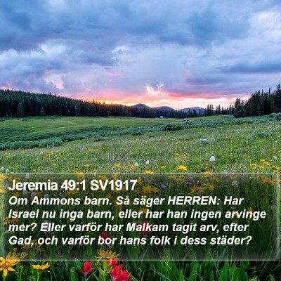Jeremia 49:1 SV1917 Bible Verse Image