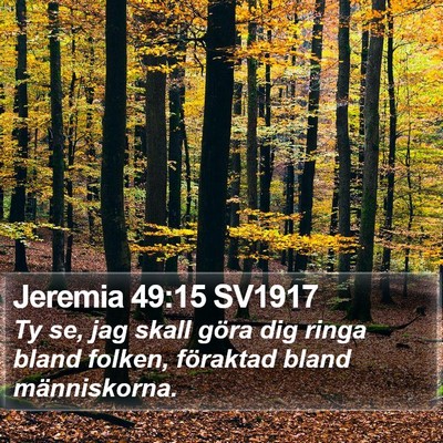 Jeremia 49:15 SV1917 Bible Verse Image