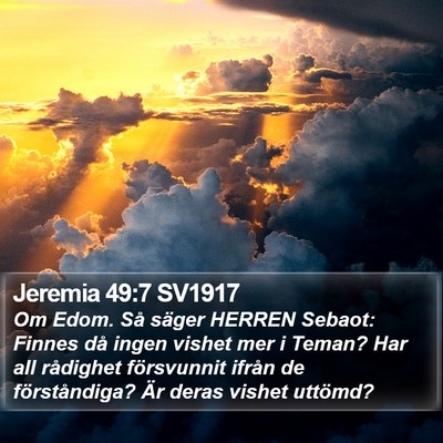 Jeremia 49:7 SV1917 Bible Verse Image