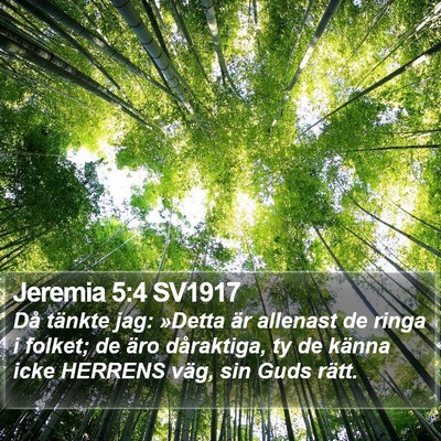Jeremia 5:4 SV1917 Bible Verse Image