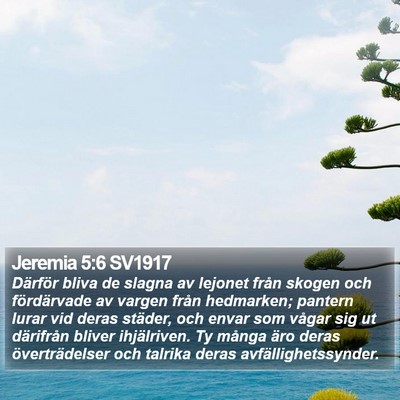 Jeremia 5:6 SV1917 Bible Verse Image