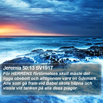 Jeremia 50:13 SV1917 Bible Verse Image