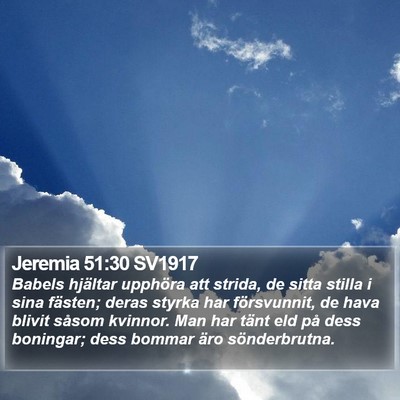 Jeremia 51:30 SV1917 Bible Verse Image