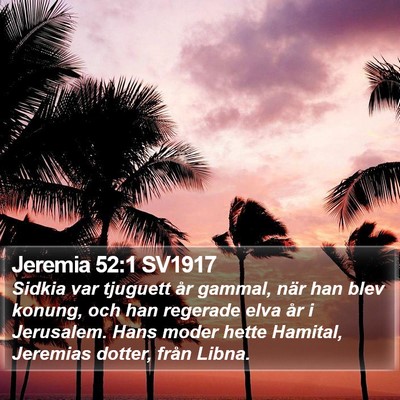 Jeremia 52:1 SV1917 Bible Verse Image