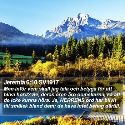 Jeremia 6:10 SV1917 Bible Verse Image