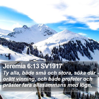 Jeremia 6:13 SV1917 Bible Verse Image
