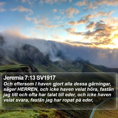 Jeremia 7:13 SV1917 Bible Verse Image