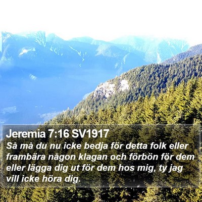 Jeremia 7:16 SV1917 Bible Verse Image