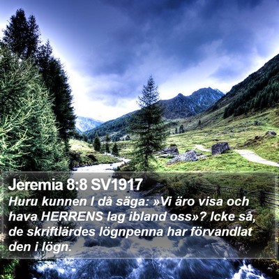 Jeremia 8:8 SV1917 Bible Verse Image