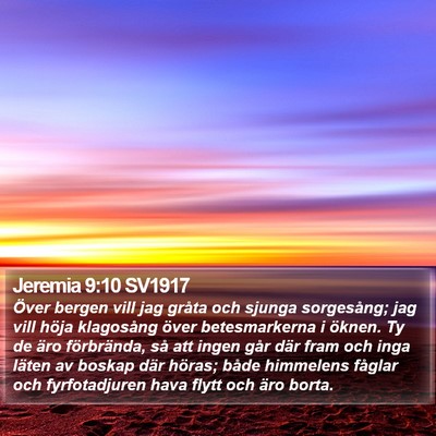 Jeremia 9:10 SV1917 Bible Verse Image