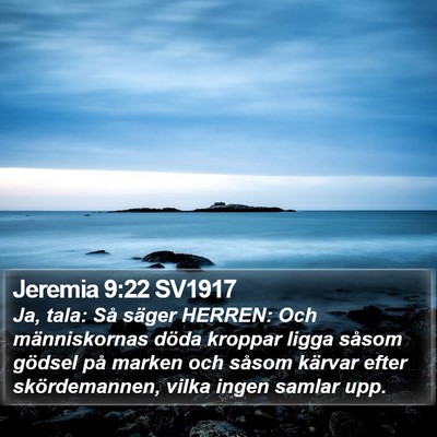 Jeremia 9:22 SV1917 Bible Verse Image