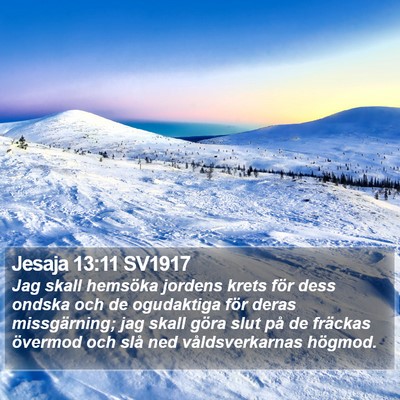 Jesaja 13:11 SV1917 Bible Verse Image