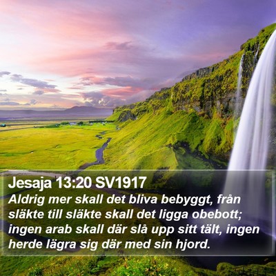 Jesaja 13:20 SV1917 Bible Verse Image