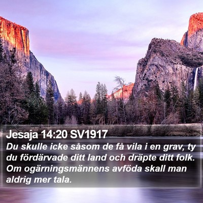 Jesaja 14:20 SV1917 Bible Verse Image