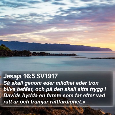 Jesaja 16:5 SV1917 Bible Verse Image