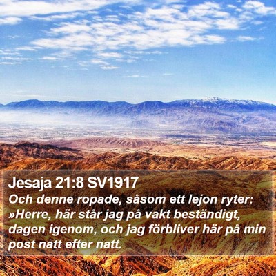 Jesaja 21:8 SV1917 Bible Verse Image