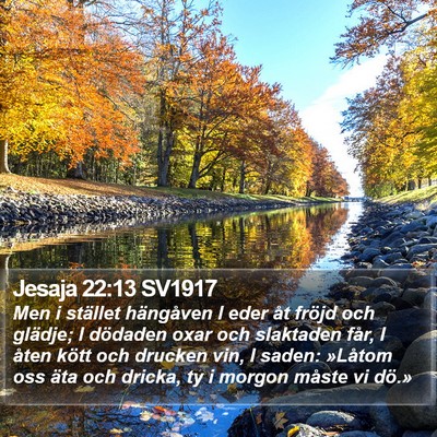 Jesaja 22:13 SV1917 Bible Verse Image