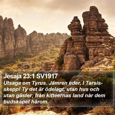 Jesaja 23:1 SV1917 Bible Verse Image