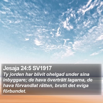 Jesaja 24:5 SV1917 Bible Verse Image