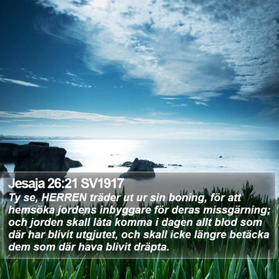 Jesaja 26:21 SV1917 Bible Verse Image