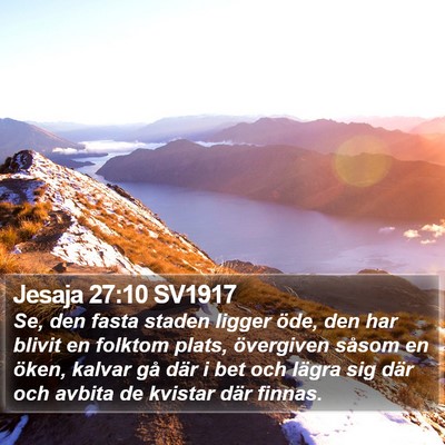 Jesaja 27:10 SV1917 Bible Verse Image