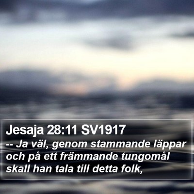 Jesaja 28:11 SV1917 Bible Verse Image
